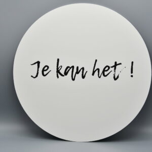 Muurcirkel - Je kan het! - Wit