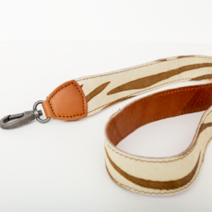 Bag2Bag - Verwisselbare Schouderband - Cognac/White 110cm.