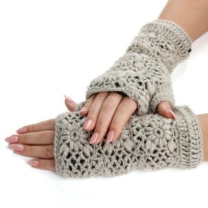 Handwarmers - Granny Square - Beige