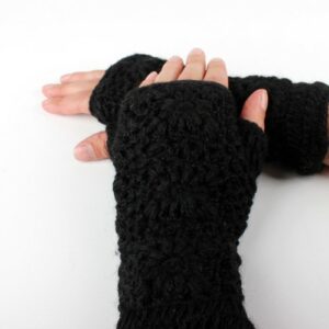 Handwarmers - Granny Square - Zwart