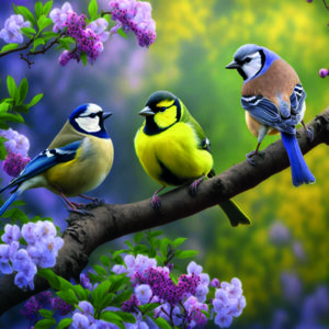 Tuinposter "Spring Birds"