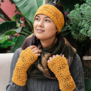 Haarband - Granny Square - Okergeel