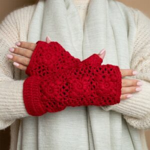 Handwarmers - Granny Square - Rood