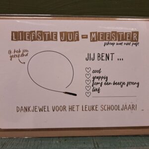 Kaartje - Liefste Juf-Meester
