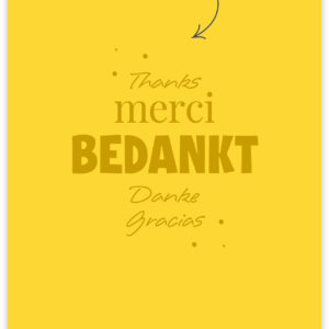 Postkaart - Merci, Bedankt!