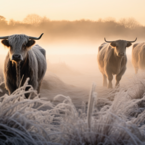 Tuinposter - Winter Hooglanders