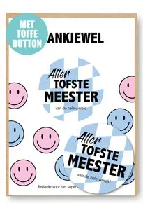 Kaartje met Button Meester
