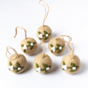 Bal met Mistletoe takjes - diverse varianten - Small
