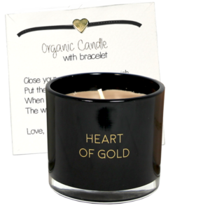 Geurkaars met wensarmband - Heart of gold