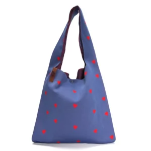 Shopper Lois - Blauw met hartjes