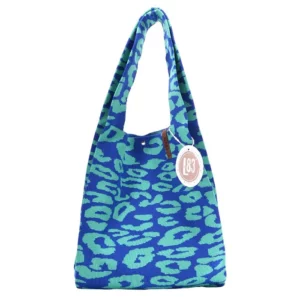 Shopper Lois - Blauw/Turquoise Panter