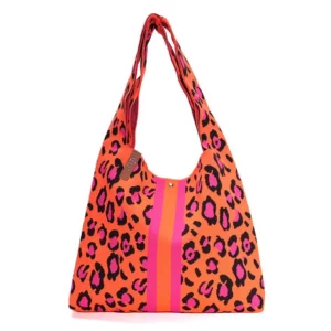 Shopper Lois - Oranje/Fuchsia panter